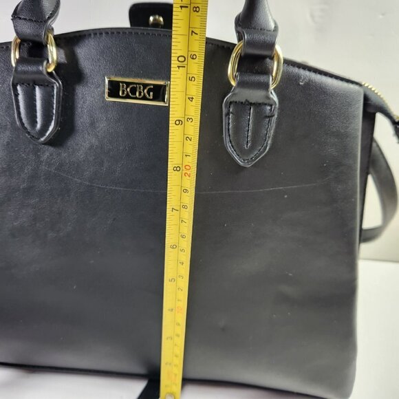 BCBG Purse Shoulder Bag Black with Golden Colour Hardware Polyvinyl Larg… - Picture 9 of 16